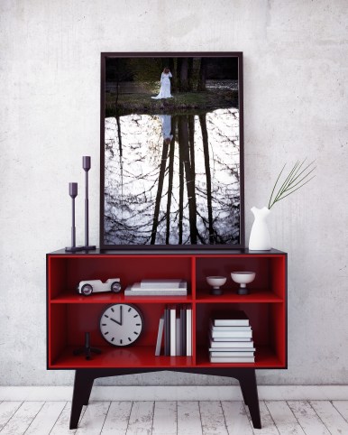 mock up poster with vintage hipster loft interior